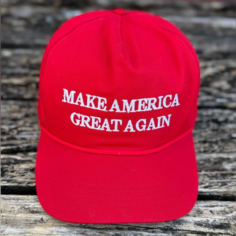 NWT Cali-Fame Headwear Make America Great Again Adjustable Red MAGA Hat USA T4